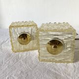 Pair of vintage plexi cube wall lights