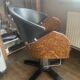 Fauteuil de coiffeur vintage Space Age — effet ronce, années 1970