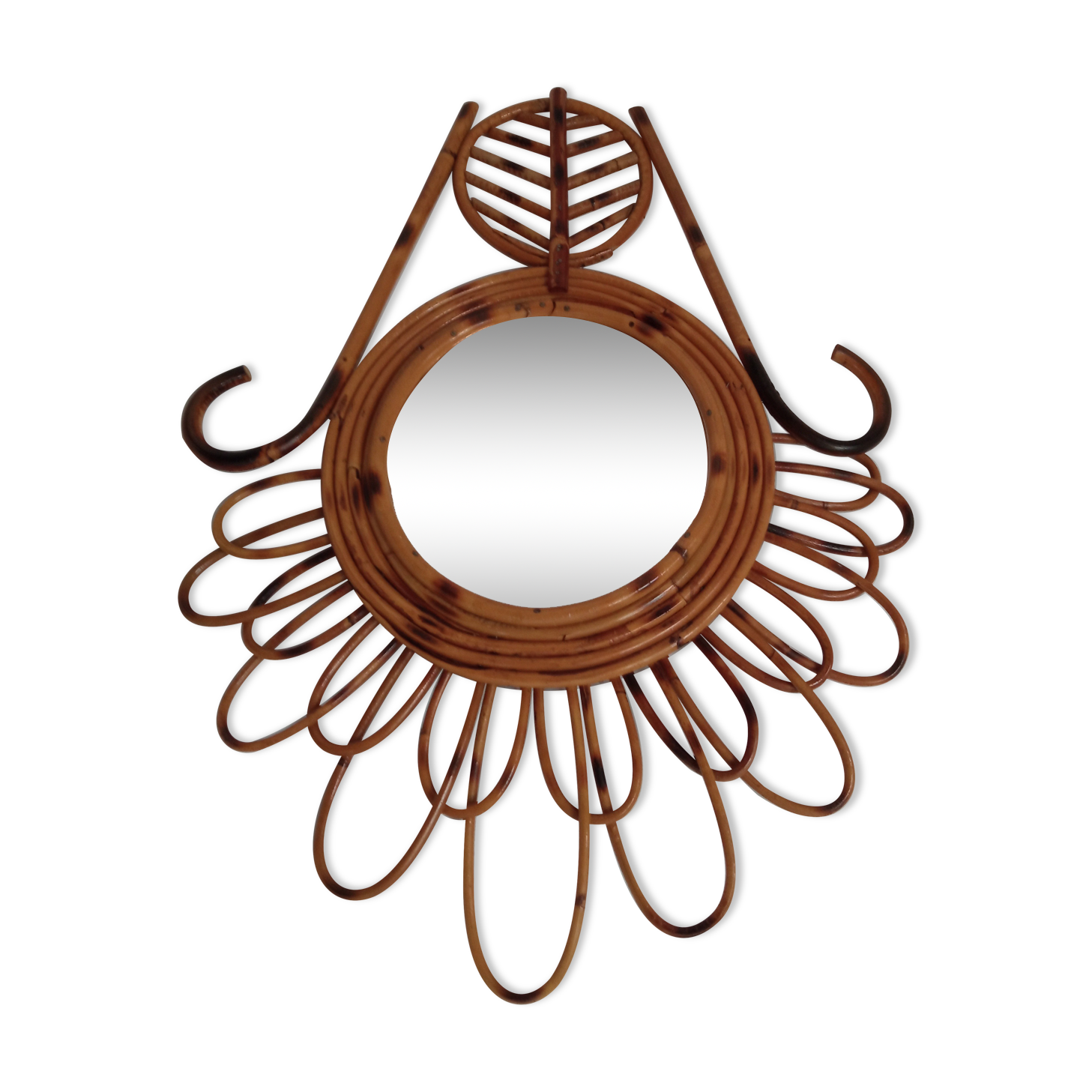 Vintage bamboo mirror