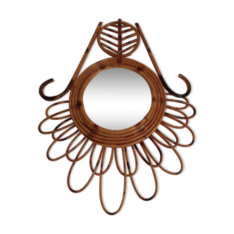 Vintage bamboo mirror