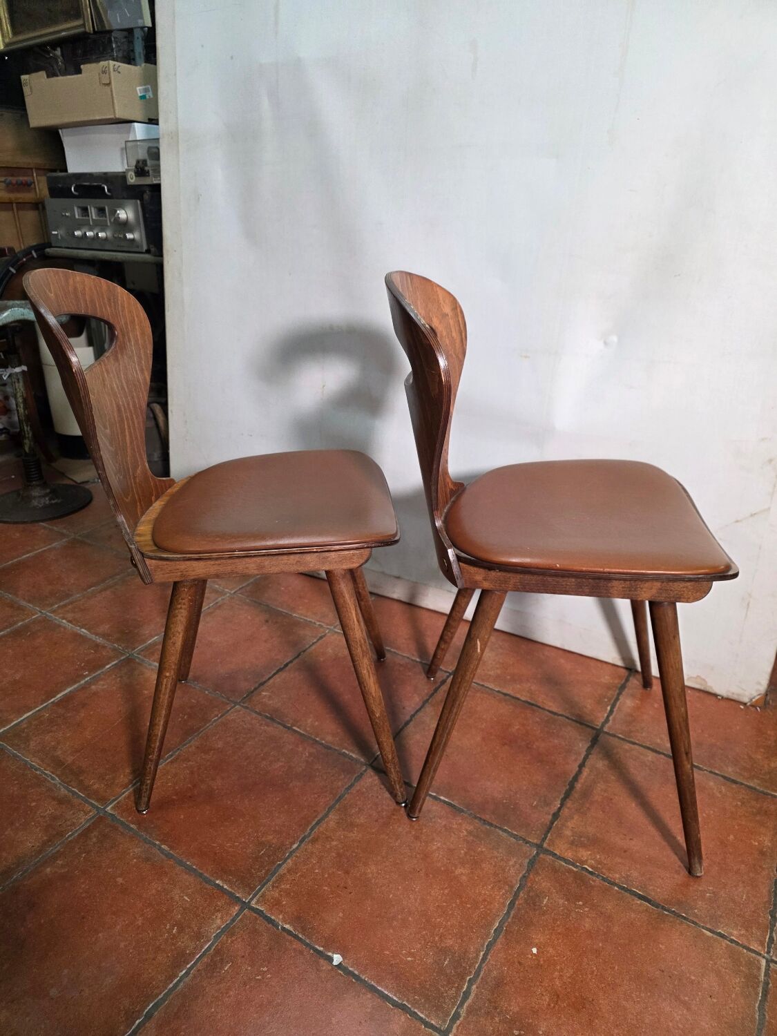 Paire de chaises bistrot "Fourmi" Baumann – Vintage 1960