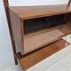 Teak shelving system with glass cabinet, marked made in Denmark, 1960.