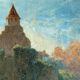 Old painting oil landscape pyrenees jean torthe 1890-1981 agen