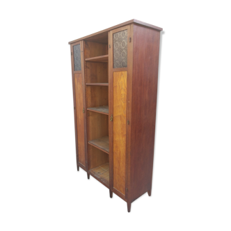 Bibliothèque en wenge, frêne et pin vers 1930