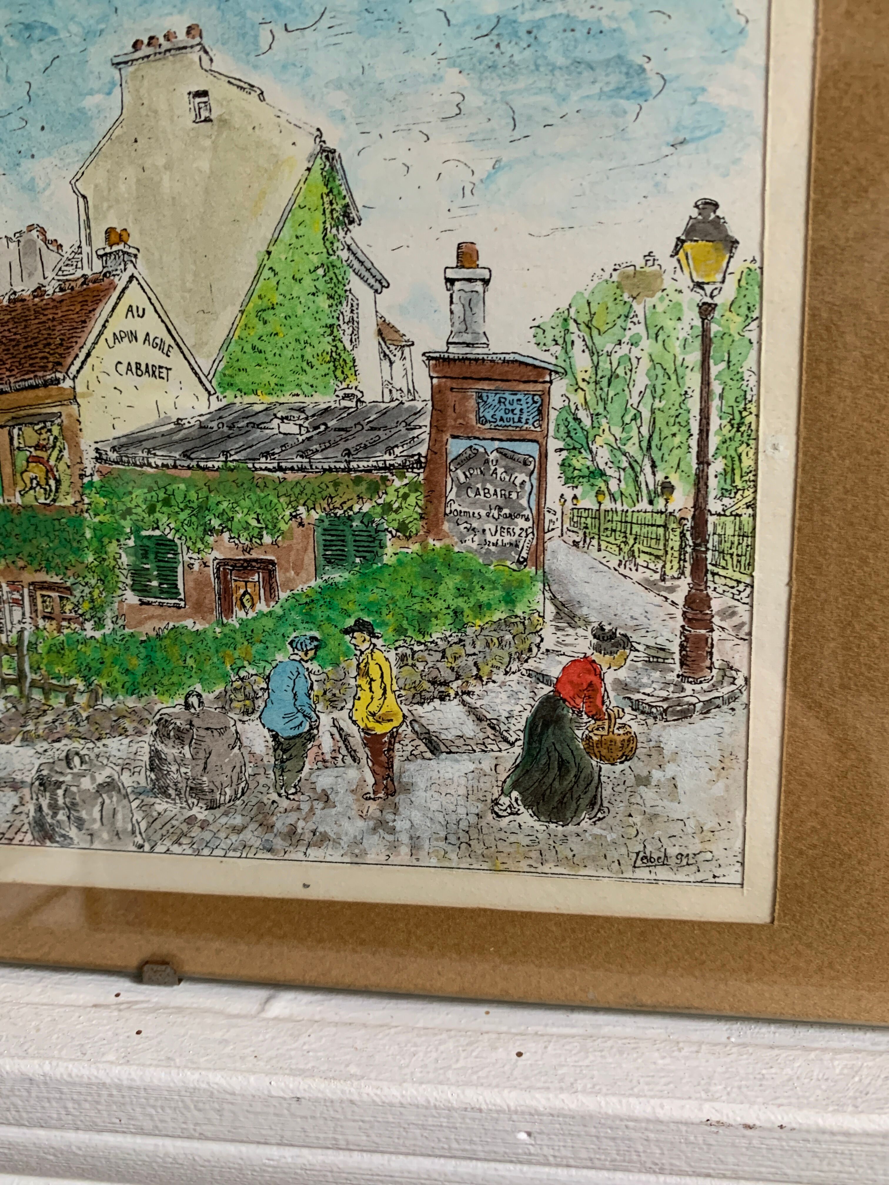 Vintage Montmartre watercolor