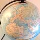 Girard and Barrère terrestrial globe on tripod base / vintage 50s-60s