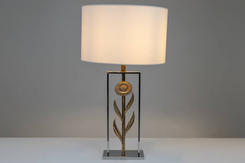 Maison Charles, attributed to. Pair of sunflower lamps. 1970s.