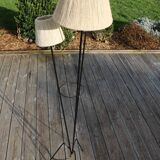 Black metal tripod floor lamp 1950