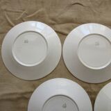 6 plates a decor floral and garland faiencerie de luneville