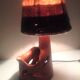 Ceramic lamp terracotta and lampshade wool 50/60