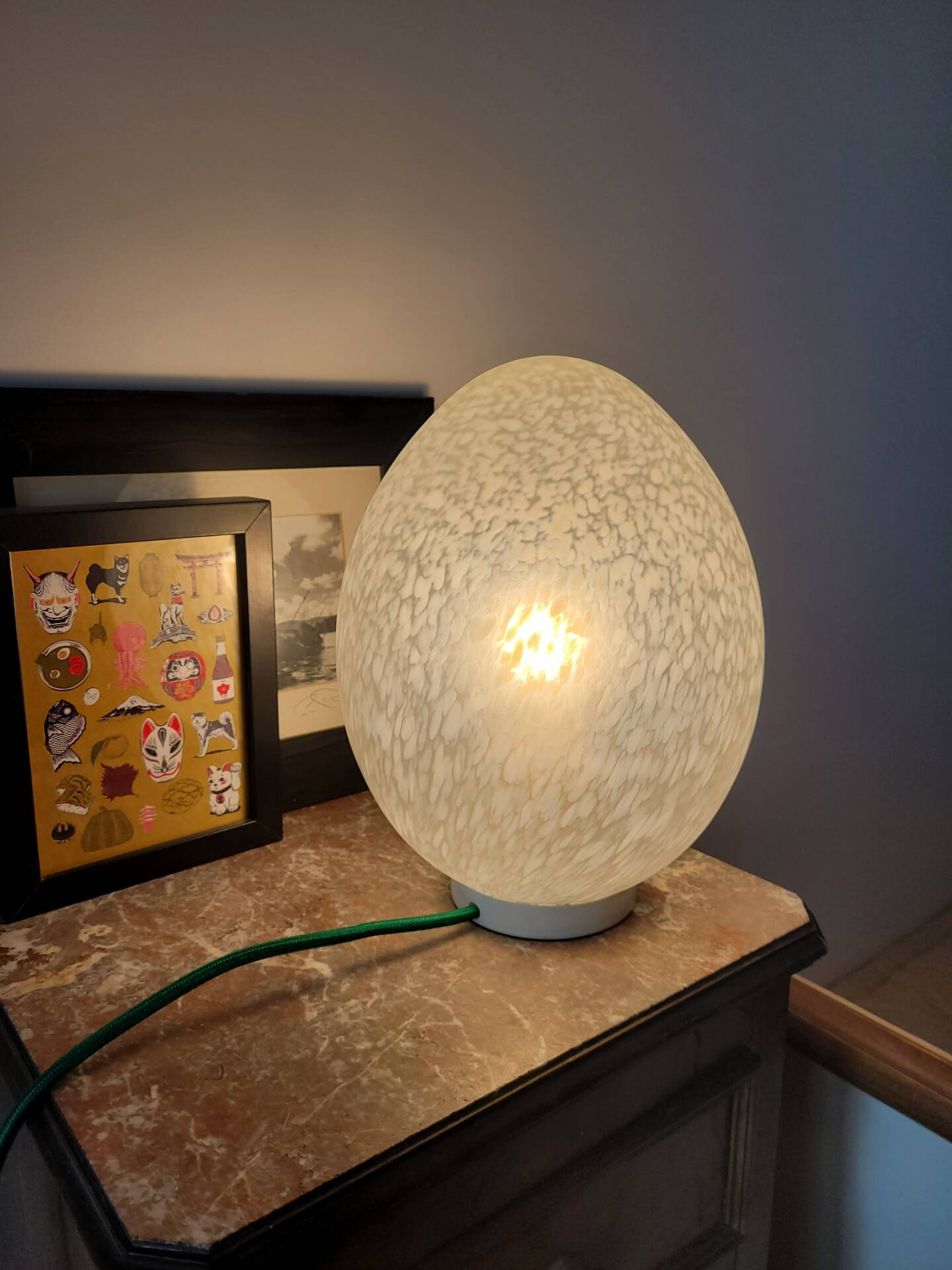 Lampe œuf de la Verrerie de Vianne