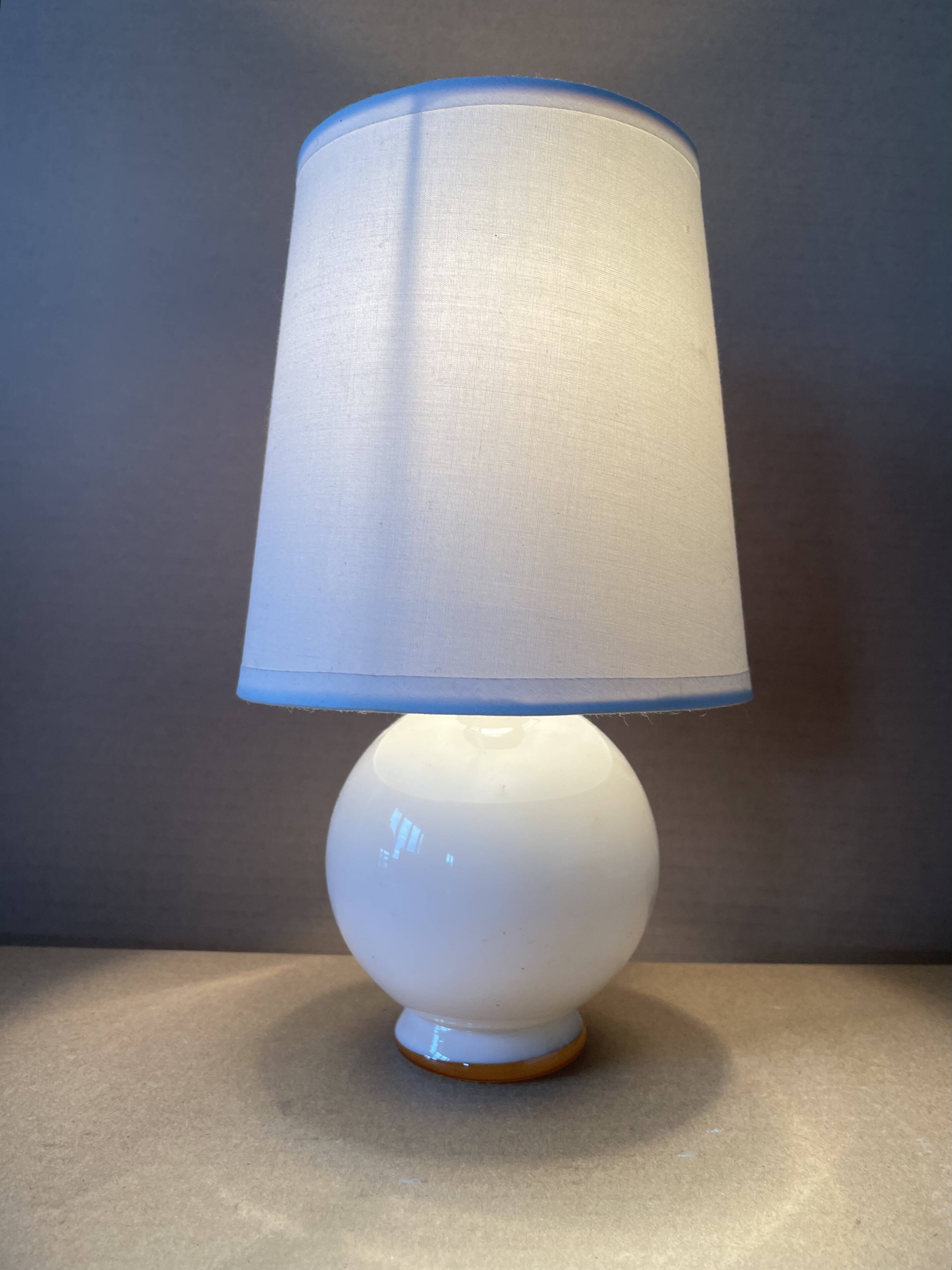 Small old glass table lamp
