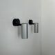 Pair of vintage adjustable brushed aluminum wall lights, France, 1970s