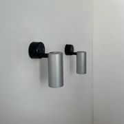 Pair of vintage adjustable brushed aluminum wall lights, France, 1970s