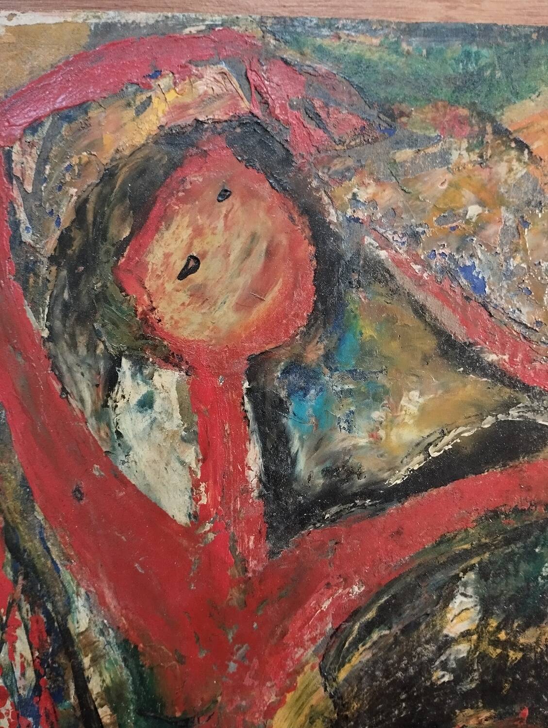 Oil painting on cardboard