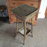 Rattan side table