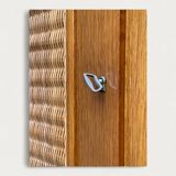 Rattan wardrobe and its compass-legged chest of drawers, 1960