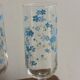 Vintage set of 4 champagne flutes Véronica myosotis