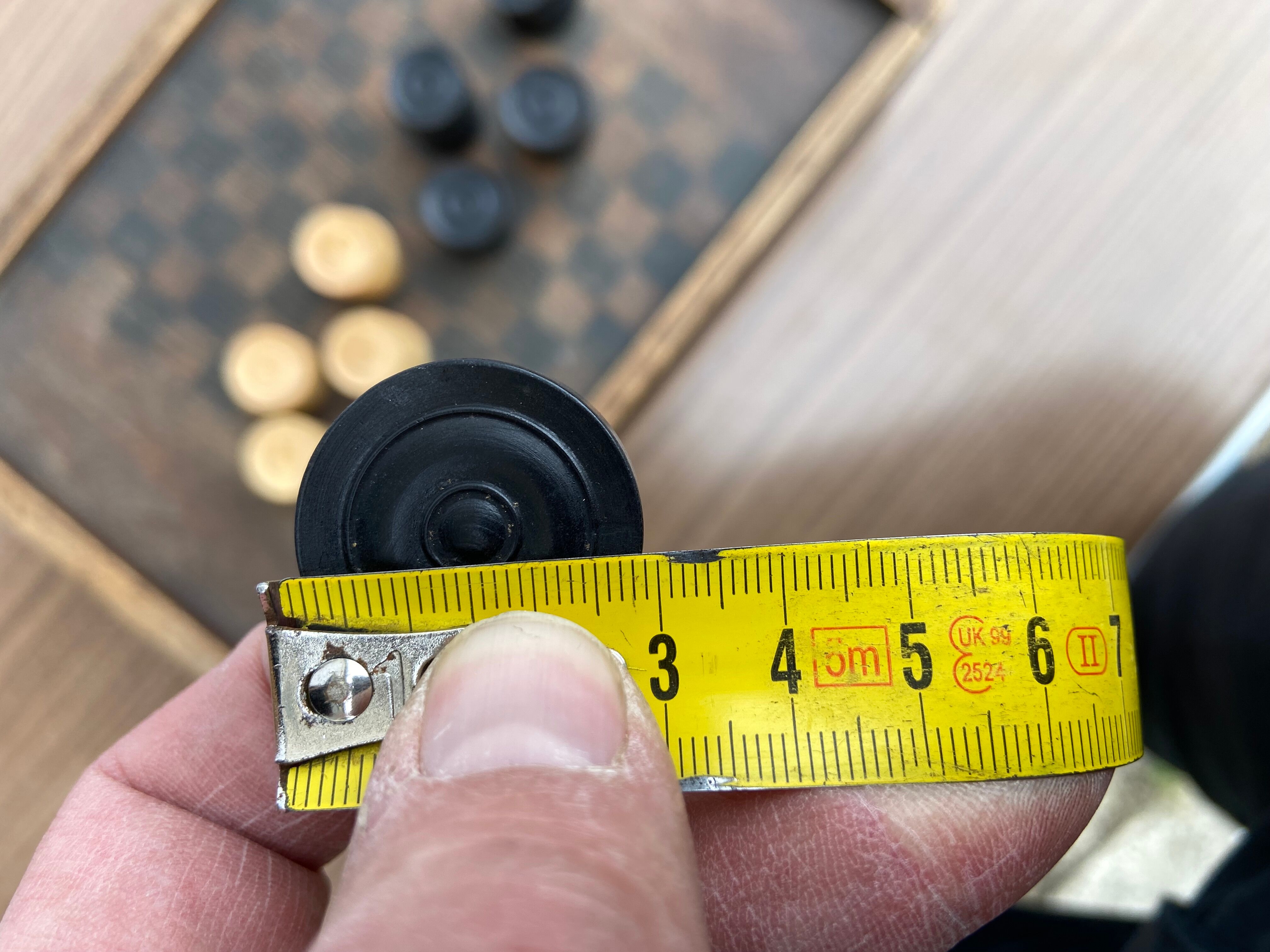 20 ancient boxwood checkers pawns