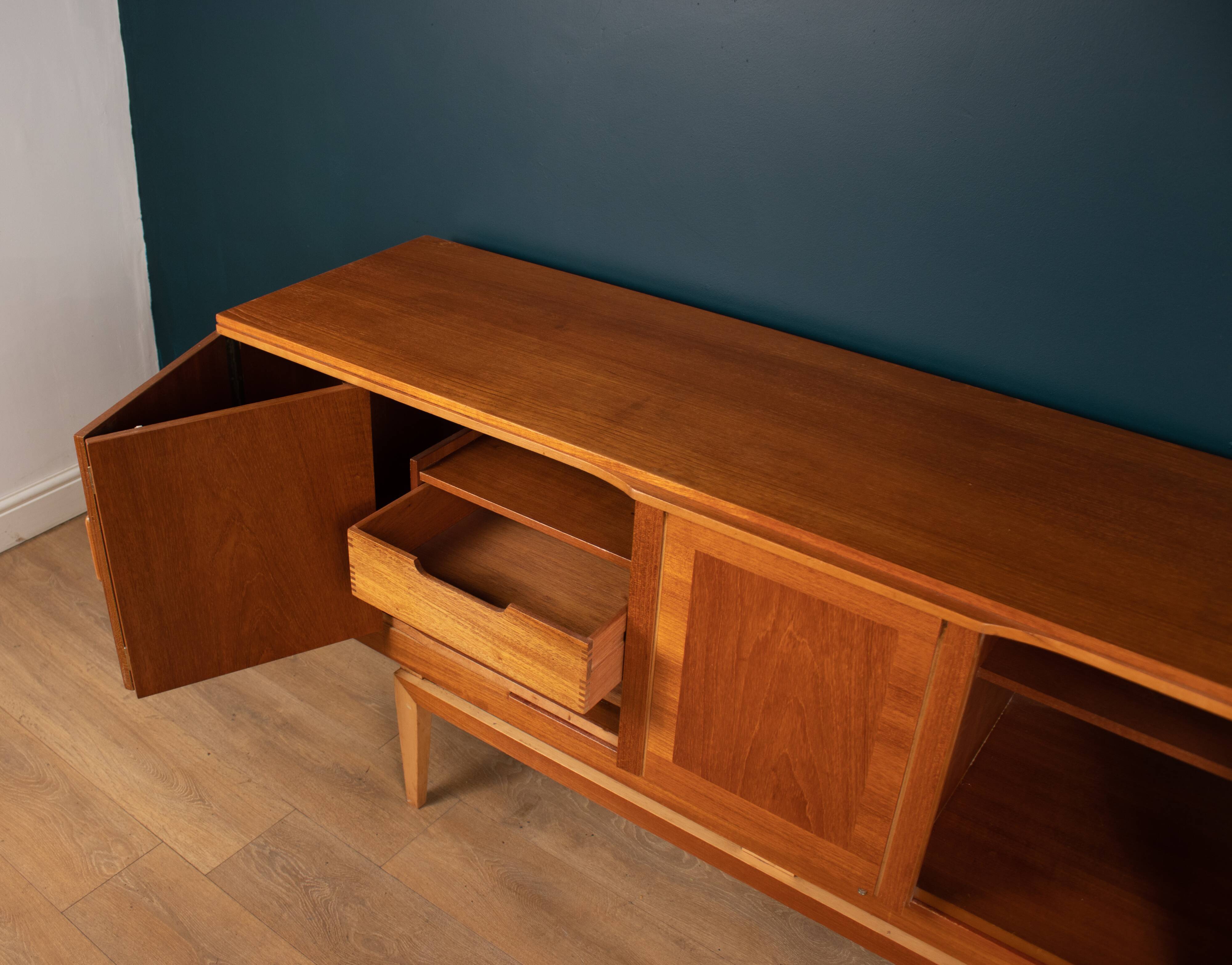Retro 1960s teak restored beautility mid century sideboard with bar