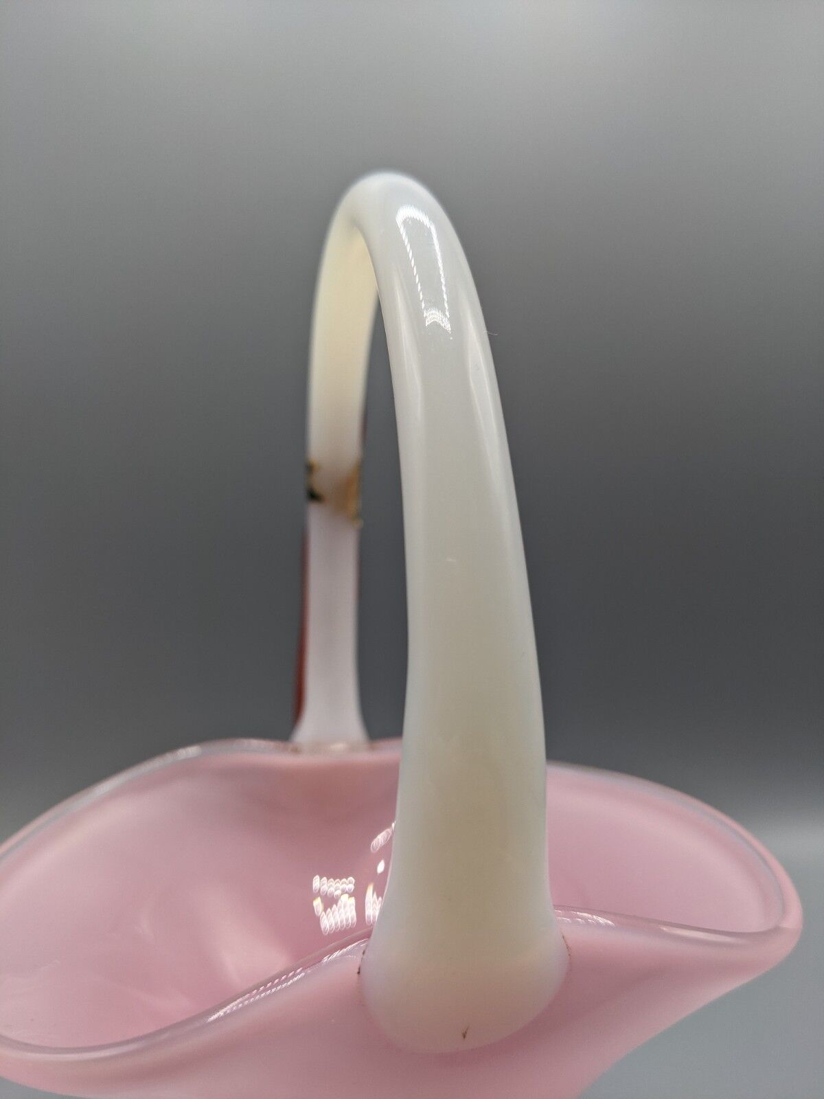 opaline basket, candy pink from Cristaleria La Toscana - H: 20cm