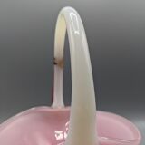 opaline basket, candy pink from Cristaleria La Toscana - H: 20cm