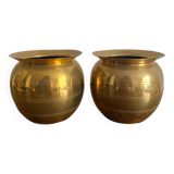 Paire de cache pots en laiton 
