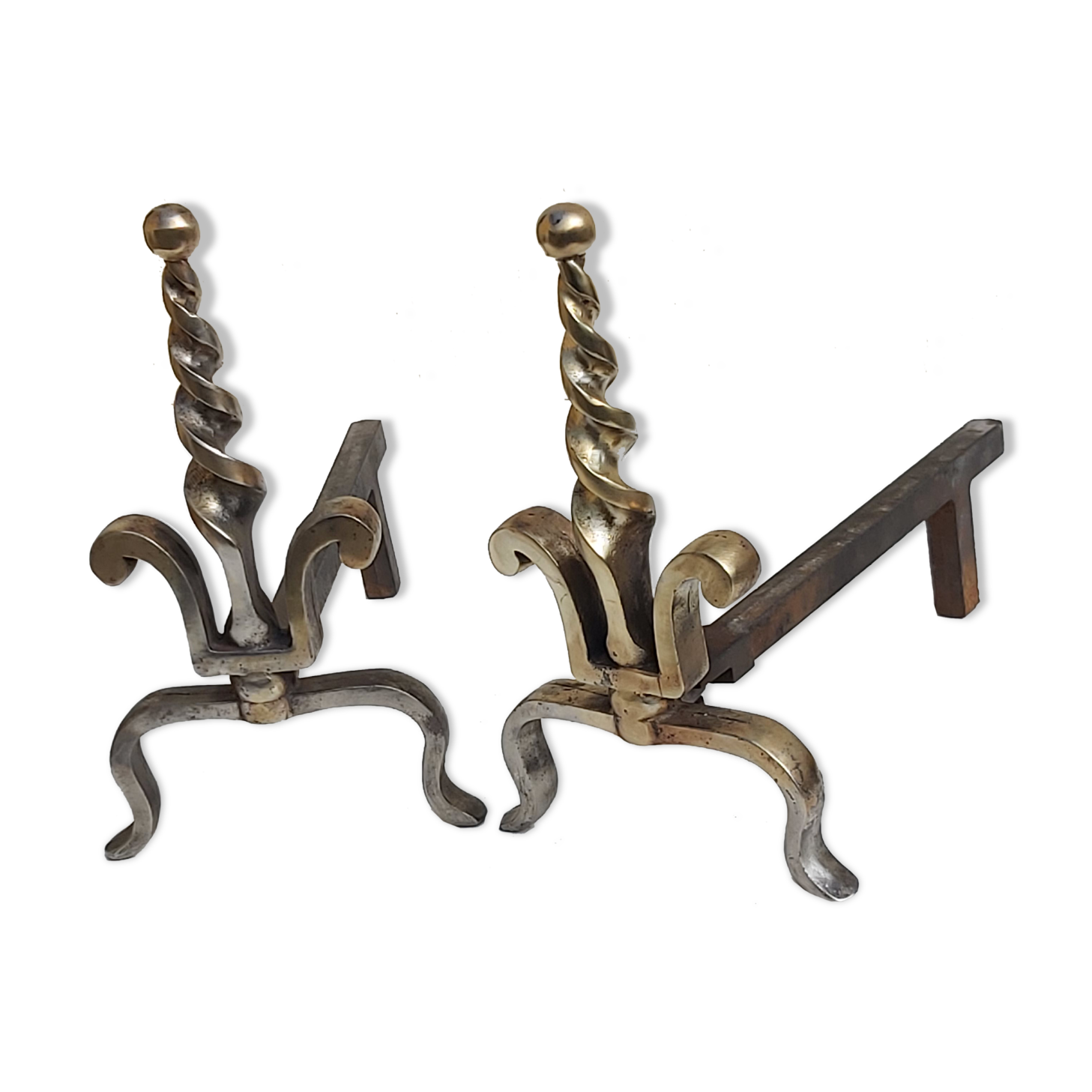 Pair of old bronze channels