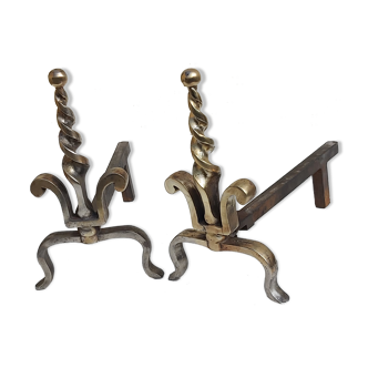 Pair of old bronze channels