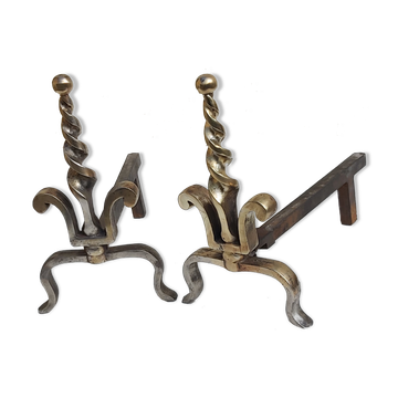 Pair of old bronze channels