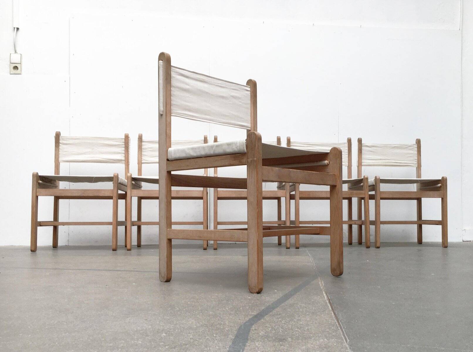 Mid-century Danish Safari dining chairs by Peter Ole Schiønning for Niels Eilersen, set of 6.