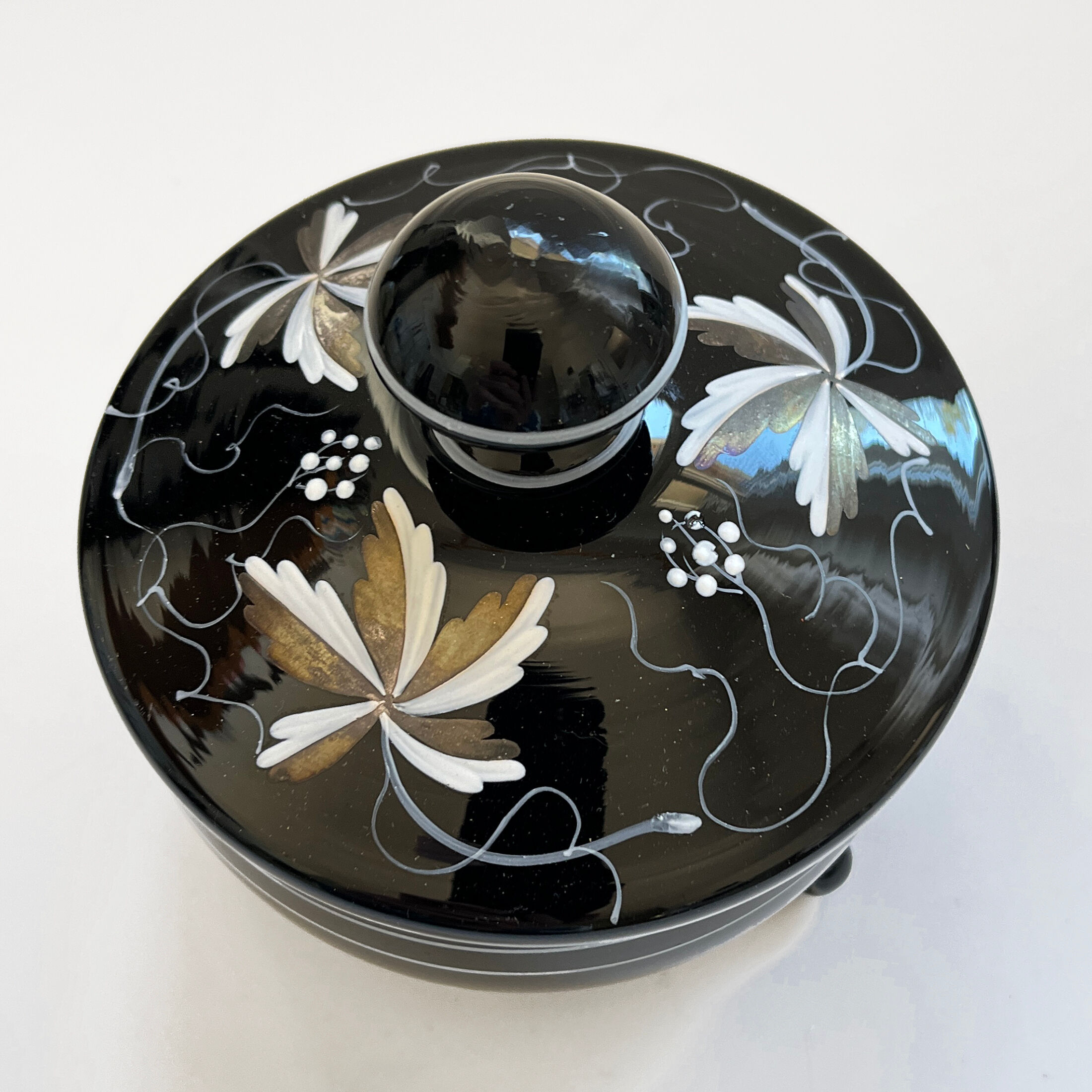 Grossenhein hyalite glass bombonier, germany 1950s