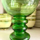 Vase boule en verre vert