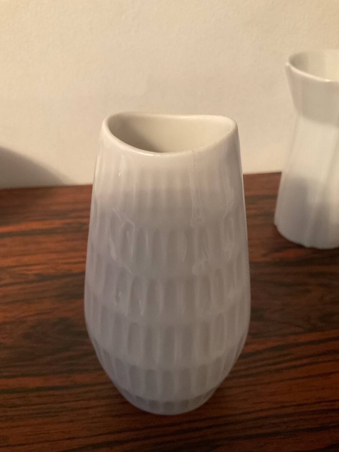 Set of 3 vintage Bareuther porcelain vases.