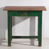 Antique green table in solid pine (circa 1920)