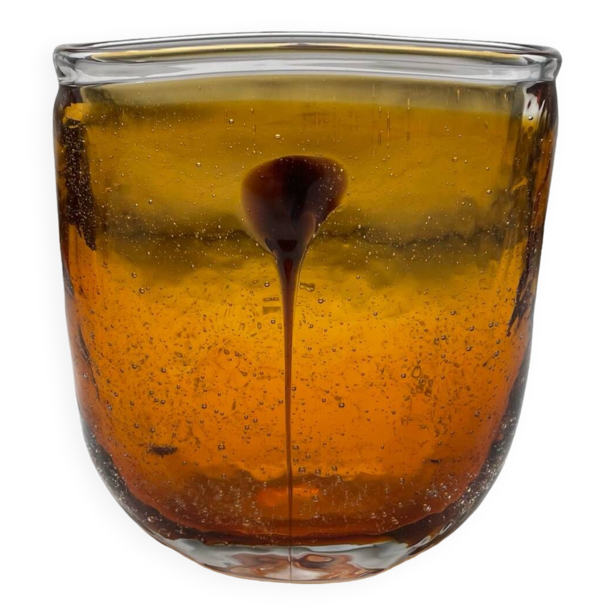 Amber blown glass vase