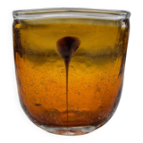 Amber blown glass vase