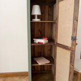 Small green cupboard celadon and jute