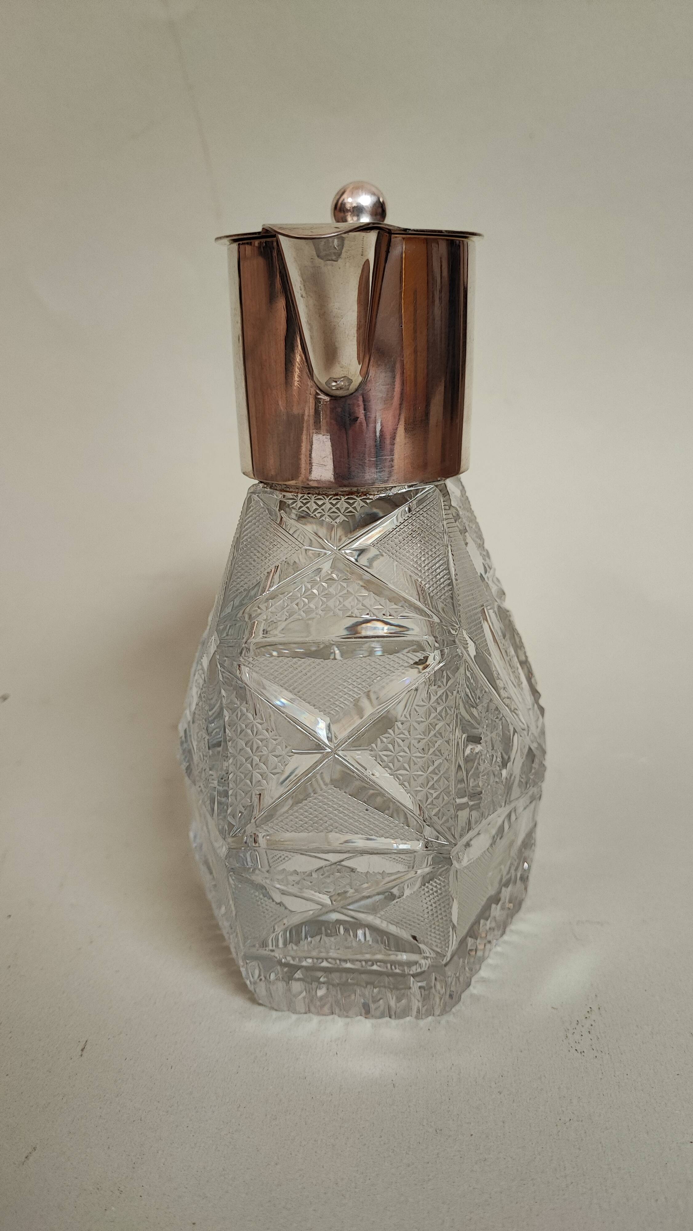 Pichet en cristal allemand et en argent sterling