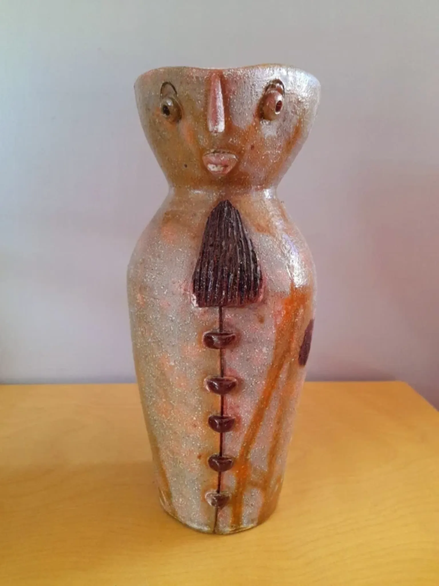 Anthropomorphic pitcher in stoneware by André Louis Freymond