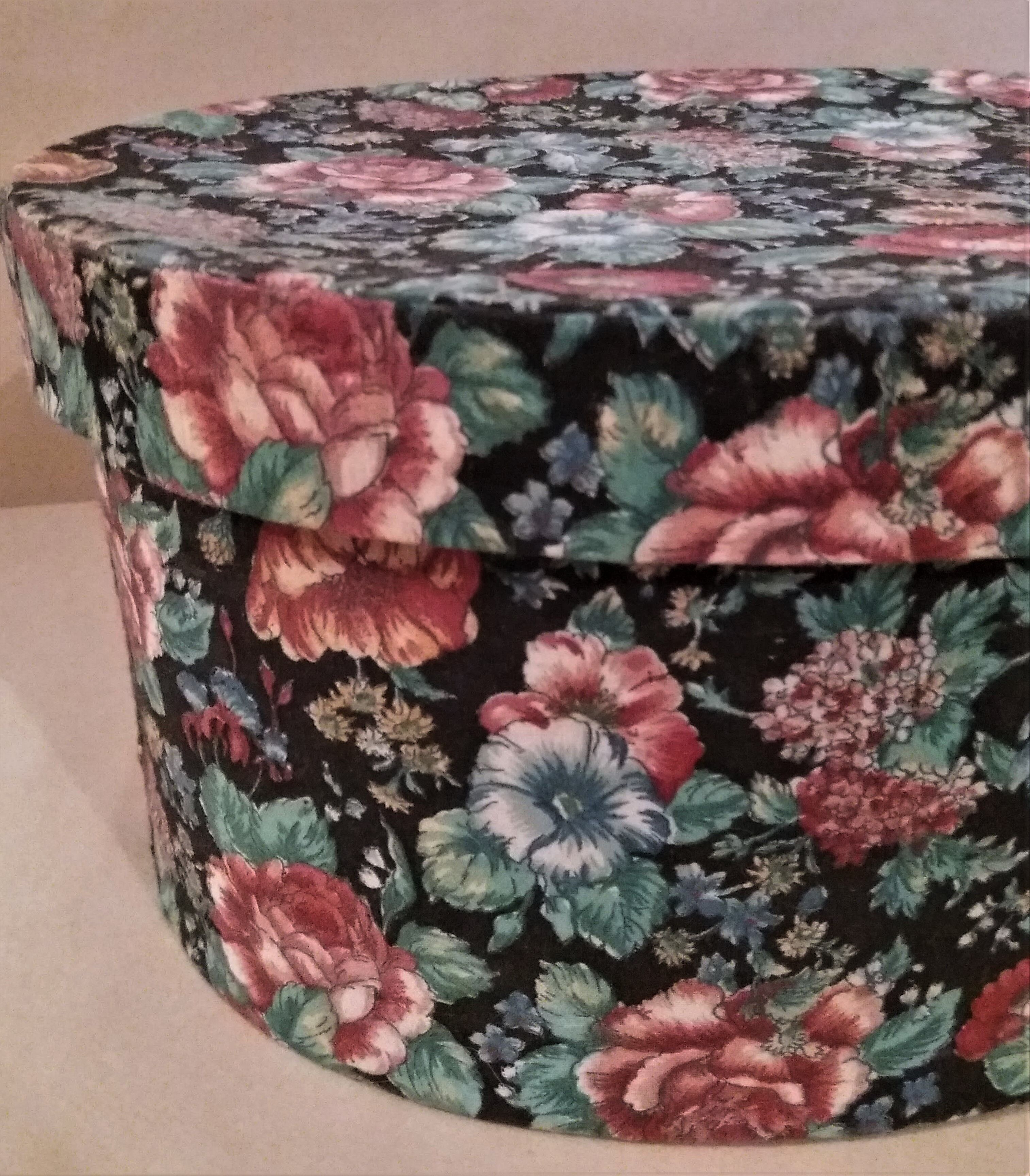 Vintage sewing box flower fabric