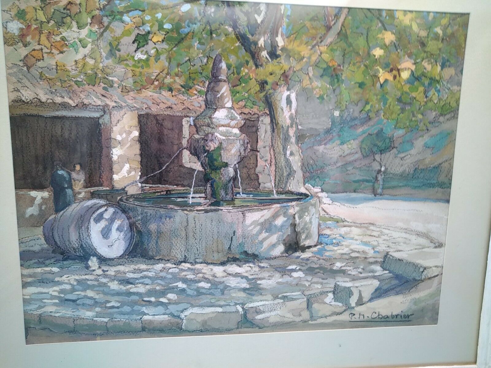 Puyméras fountain and washhouse. Paul Marcel Chabrier . Watercolor and gouache .