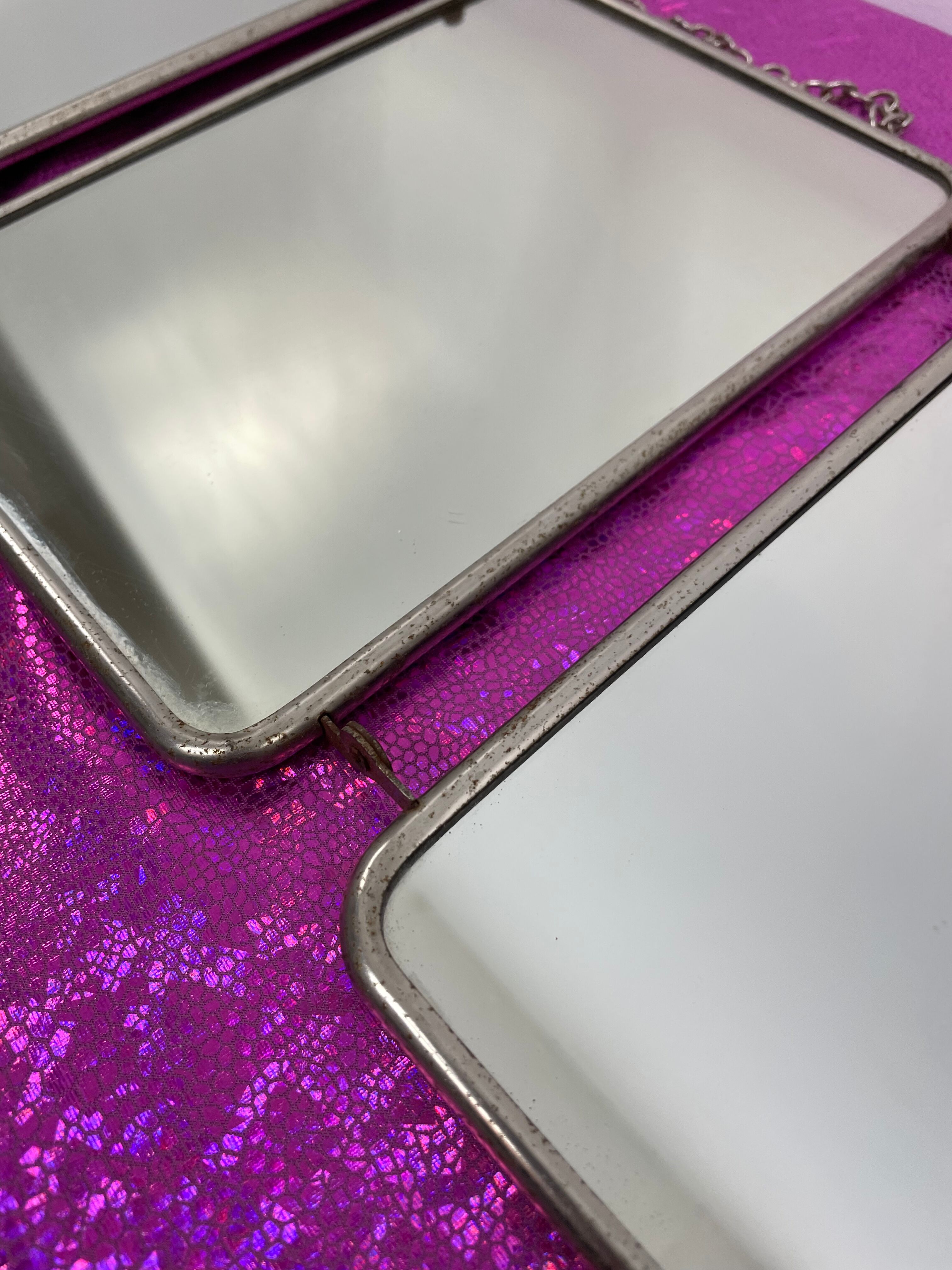 Vintage triptych barber mirror  50x21cm