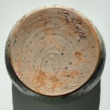 large sandstone salad bowl signed Tiffoche french vintage ceramic