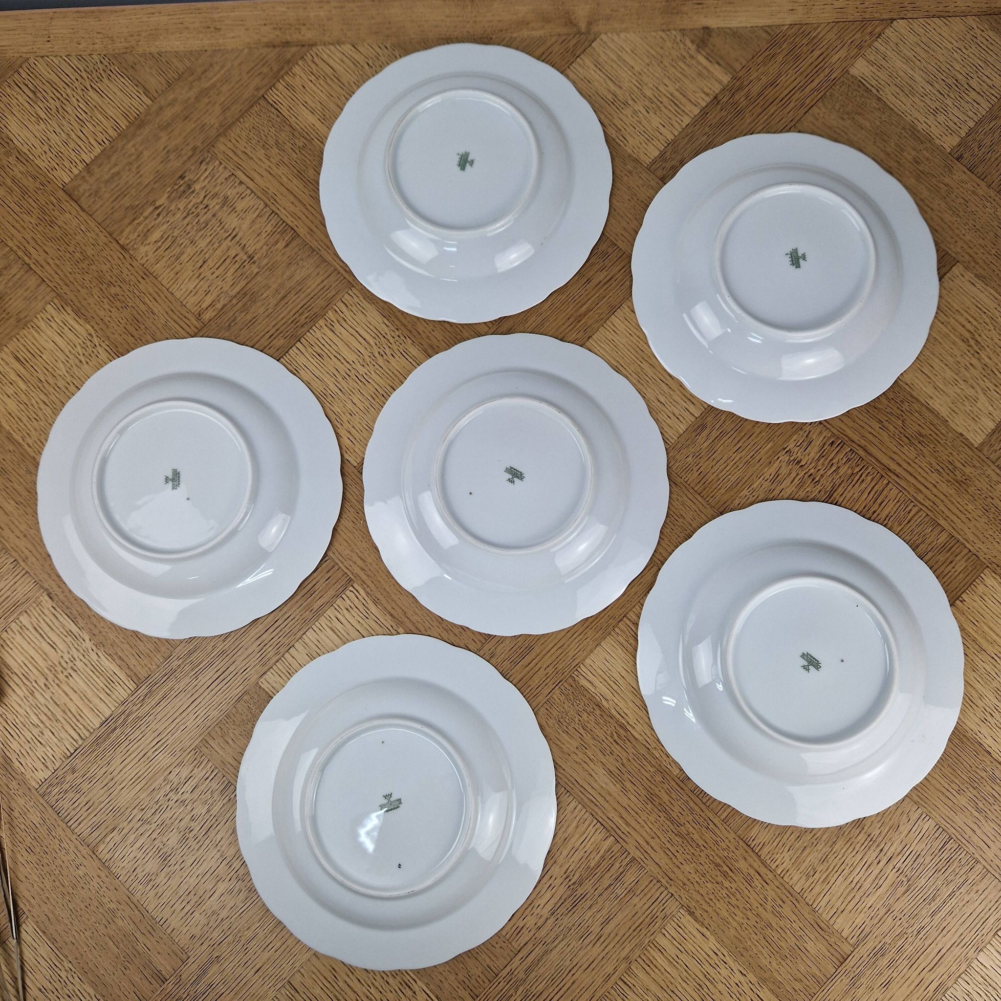 6 assiettes creuses mitterteich bavaria vintage
