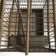 Garden bird cage 19th in zinc and wood