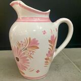 Vase "henriot - quimper", pink floral ceramic - 70s