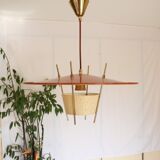 Hanging lamp by Ernest Igl perforated tole for Hillebrand