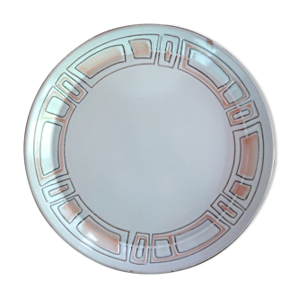 Plat rond creux « Maille » faience Niderviller, années 60