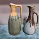 Two enameled stoneware pitchers